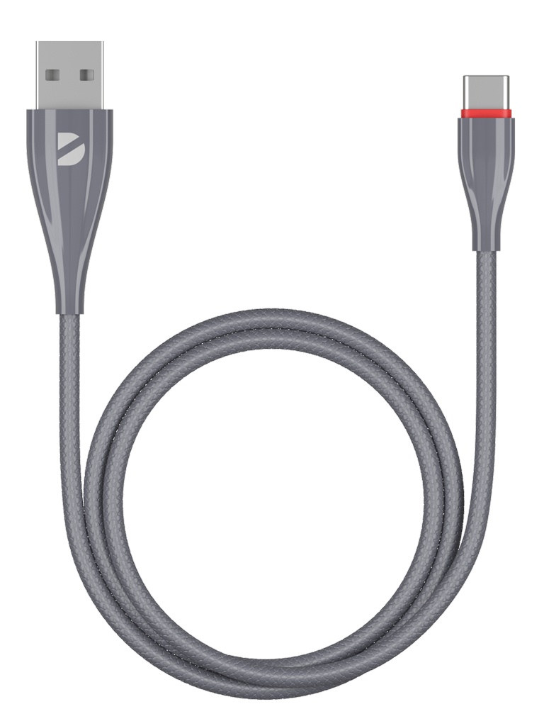 Аксессуар Deppa Ceramic USB - Type-C 1m Grey 72289
