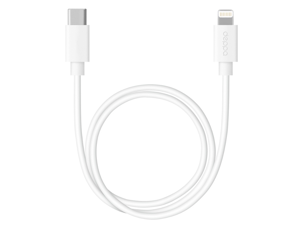 

Аксессуар Deppa Type-C - Lightning 1.2m White 72236, 72236