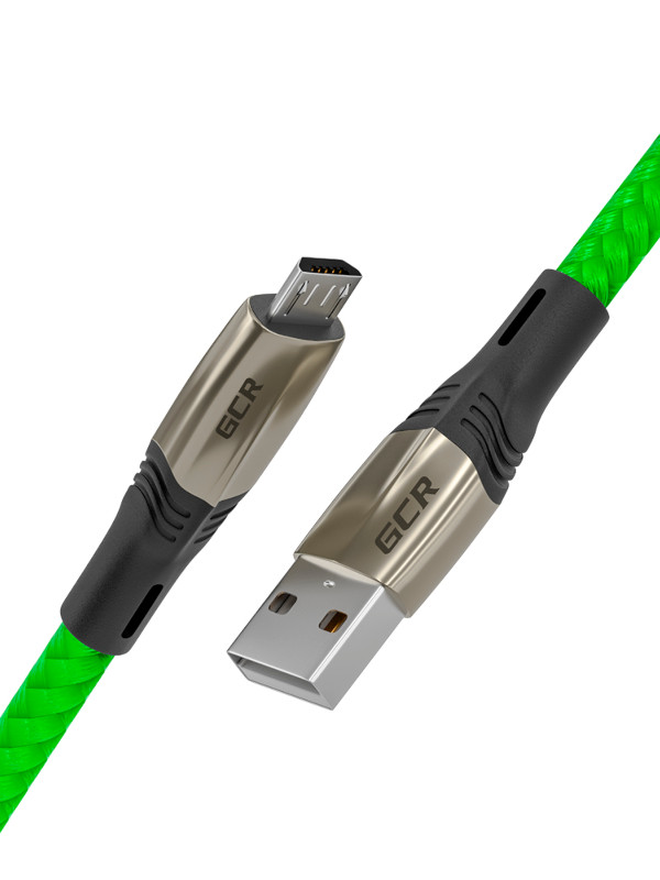 

Аксессуар GCR Mercedes USB - MicroUSB 1.2m Green Nylon GCR-51951, GCR-51951