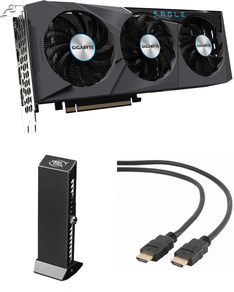 фото Видеокарта gigabyte radeon rx 6600 eagle 8g 2491mhz pci-e 4.0 8192mb 14000mhz 128 bit dvi-d hdmi dp gv-r66eagle-8gd выгодный набор + серт. 200р!!!