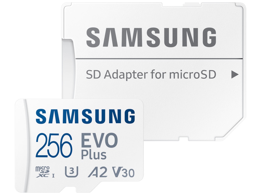 Карта памяти 256Gb - Samsung Micro Secure Digital XC Evo Plus Class 10 MB-MC256KA с переходником под SD карта памяти netac 256gb pro micro sdxc tf хранение данных v30 uhs i u3 высокая скорость до 100 мб с