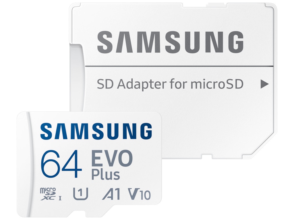 Карта памяти 64Gb - Samsung Micro Secure Digital XC Evo Plus Class 10 MB-MC64KA/RU с переходником под SD карта памяти samsung micro sdxc 64гб evo plus mb mc64ka ru