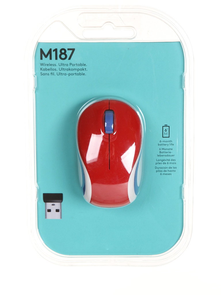 Zakazat.ru: Мышь Logitech Wireless Mini Mouse M187 Red 910-002737 / 910-002732