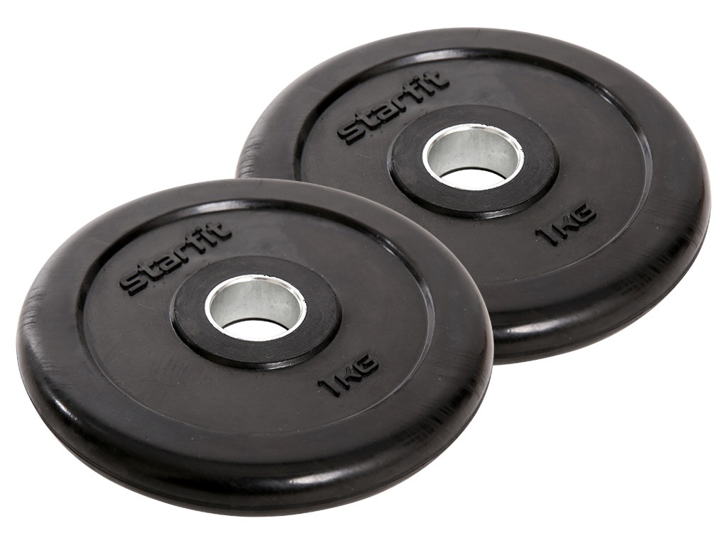 фото Диск обрезиненный starfit core bb-202 d-26mm 1kg 2шт black ут-00021241