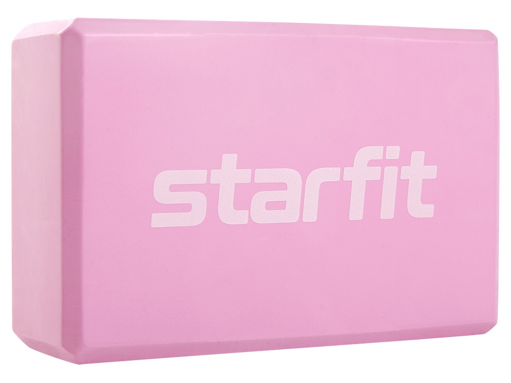 фото Блок для йоги starfit core yb-200 eva 8cm pink pastel ут-00018924