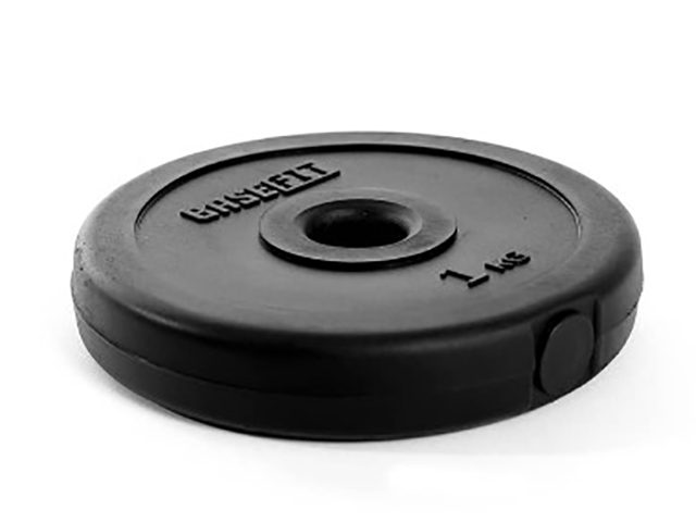 Диск пластиковый BaseFit BB-203 1kg d=26mm Black УТ-00019752