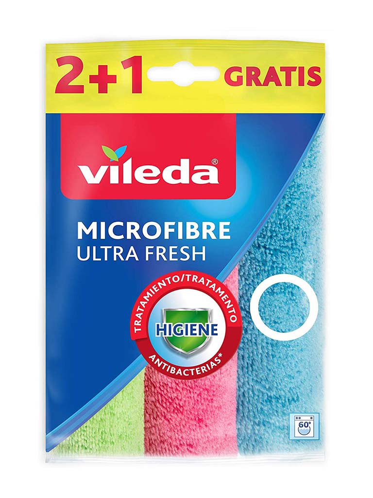 Салфетка из микрофибры Vileda Microfibre Ultra Fresh 2+1шт 167602