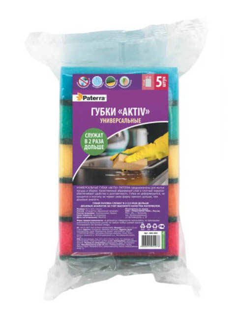 

Губки для посуды Paterra Aktiv 5шт 406-001, 406-001