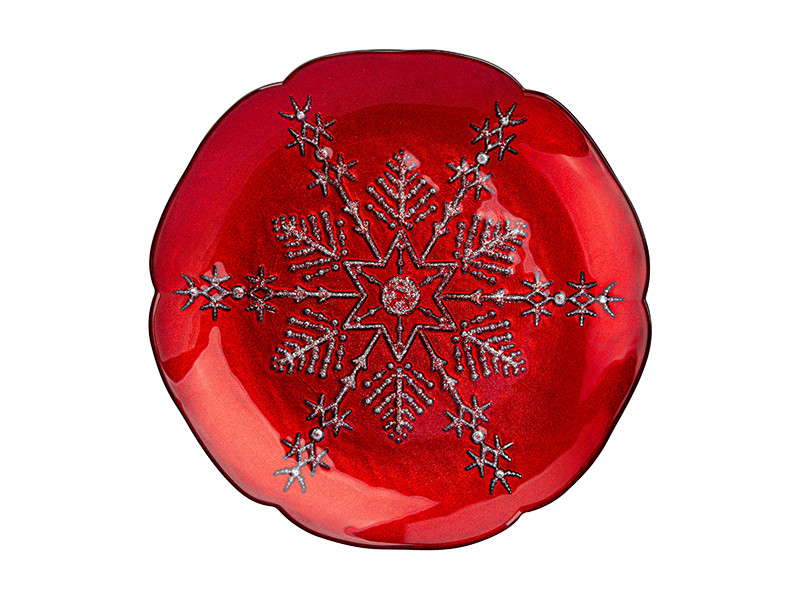 

Блюдо Elan Gallery Снежинка 21x21x2cm Red-Silver 120800, Снежинка