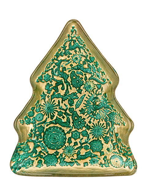 фото Блюдо elan gallery елочка 17x14.5x2.5cm gold-green 120831