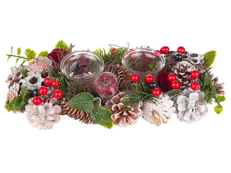 

Хвойный декор Elan Gallery Подсвечник Снежная фантазия 32x14x8cm 450097, Снежная фантазия