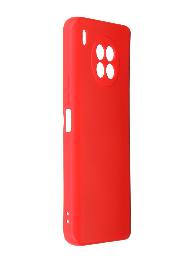 Чехол DF для Huawei Nova 8i / Honor 50 Lite с микрофиброй Silicone Red hwOriginal-24