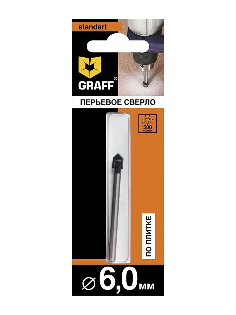 

Сверло Graff по стеклу и керамике 6x62mm 800662, 800662