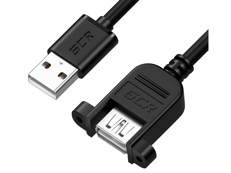 Аксессуар GCR USB 2.0 AM/AF 1m Black GCR-52446