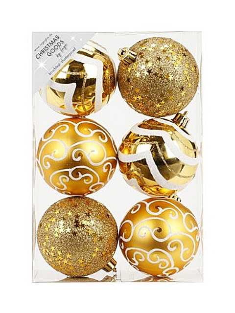 

Набор шаров Winter Glade 8cm 6шт Gold 81075G001, 81075G001