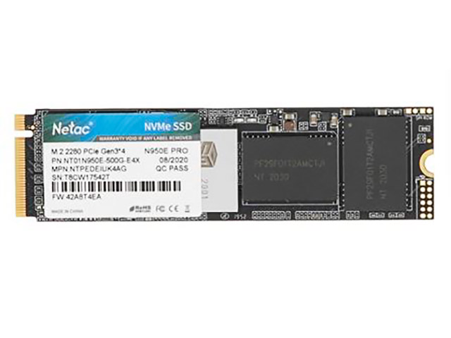 

Твердотельный накопитель Netac N950E Pro 500Gb NT01N950E-500G-E4X, N950E Pro NT01N950E-500G-E4X