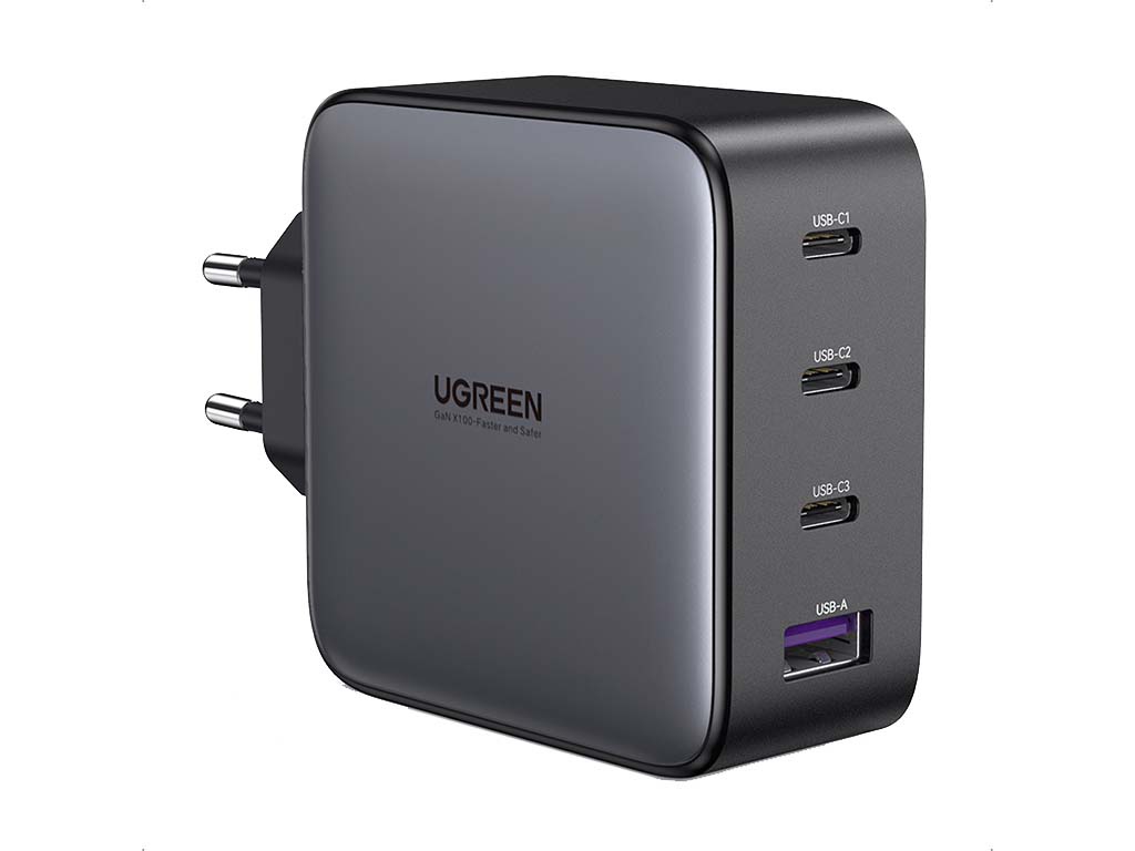 Зарядное устройство Ugreen CD226 USB-A+3xUSB-C 100W GaN Fast Charger Space Grey 40747 беспроводное зарядное устройство geoluk fast stand 15 w gwc72555ru
