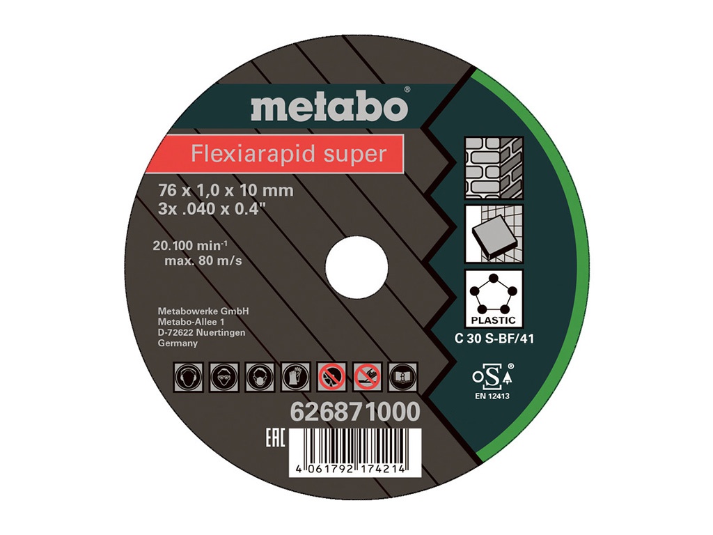Диск Metabo Flexiarapid S универсальный 76x1.0mm 5шт 626871000