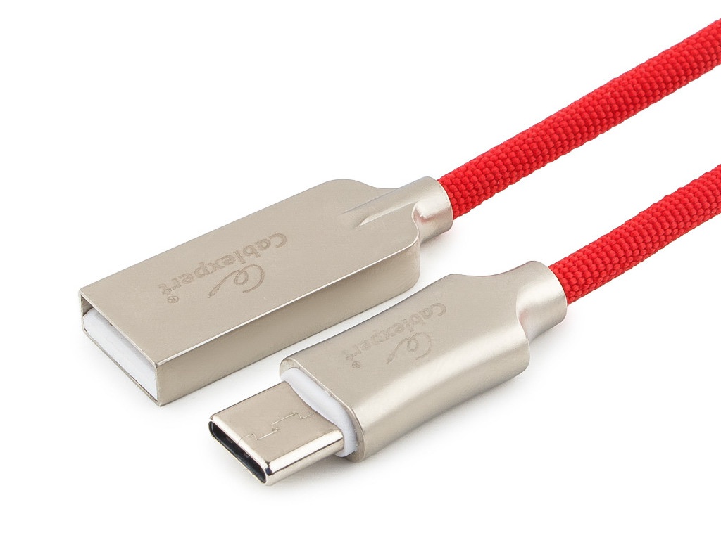 Аксессуар Gembird Cablexpert Platinum USB 2.0 AM/Type-C 1m Red CC-P-USBC02R-1M