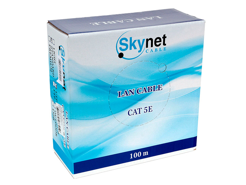 фото Сетевой кабель skynet standart utp cat.5e indoor 4x2x0.48 fluke test 100m grey css-utp-4-cu/100