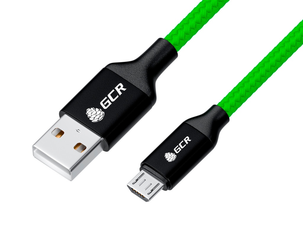 

Аксессуар GCR USB - MicroUSB 80cm Green-Black GCR-52033, GCR-52033