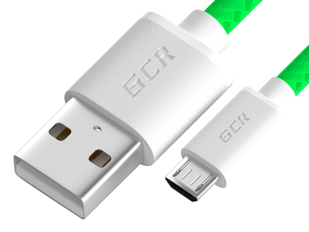 

Аксессуар GCR USB - MicroUSB 30cm Green GCR-53519, GCR-53519