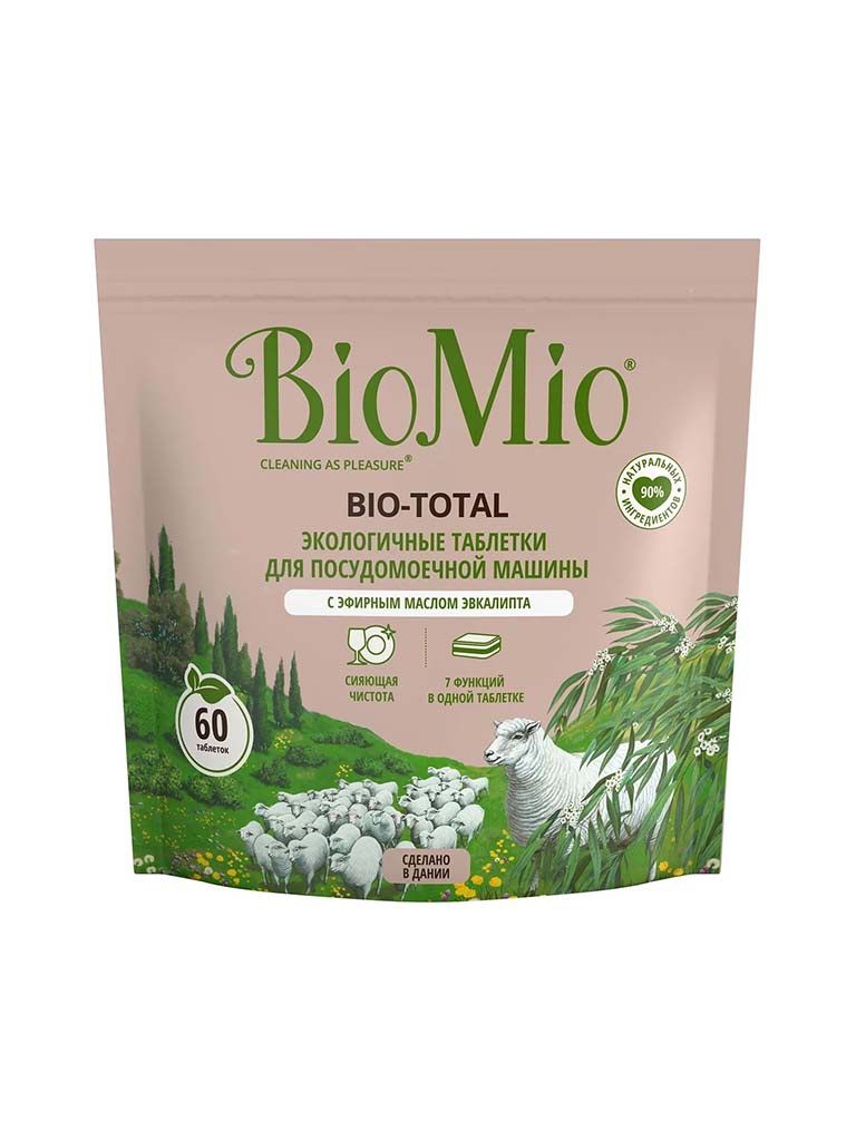 Таблетки для посудомоечных машин BioMio Bio-Total с эфирным маслом эвкалипта 60шт 934248