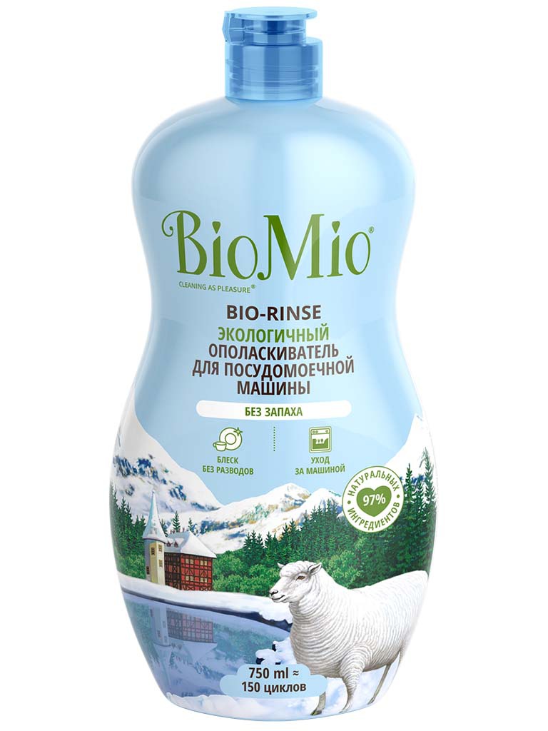 фото Ополаскиватель для посудомоечной машины biomio bio-rinse без запаха 750g 934583
