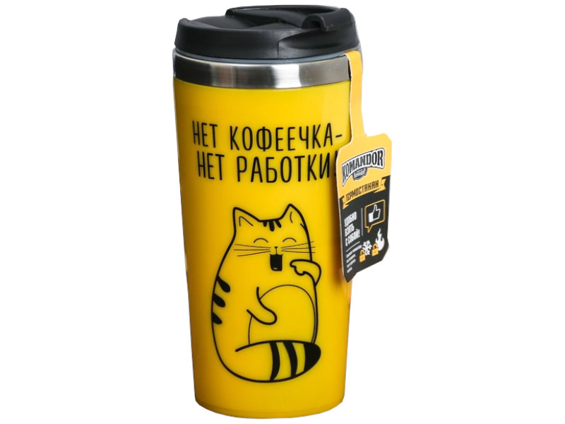 фото Термокружка командор кот 450ml 3698262