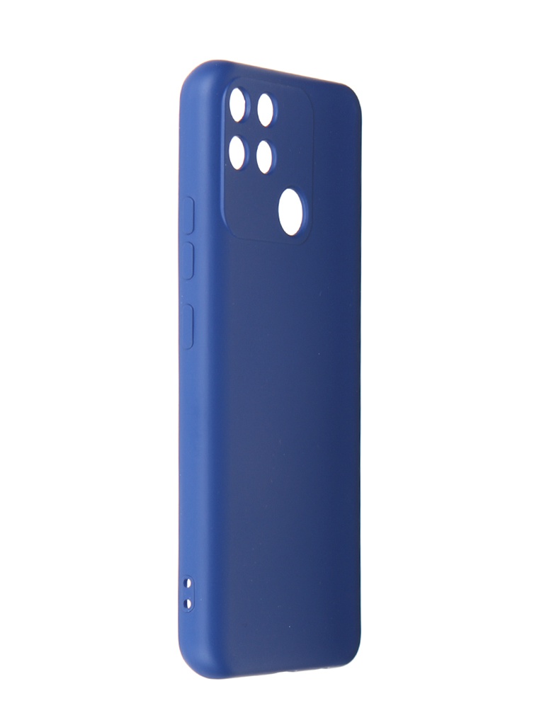 Чехол DF для Realme Narzo 50A c микрофиброй Silicone Blue rmOriginal-18