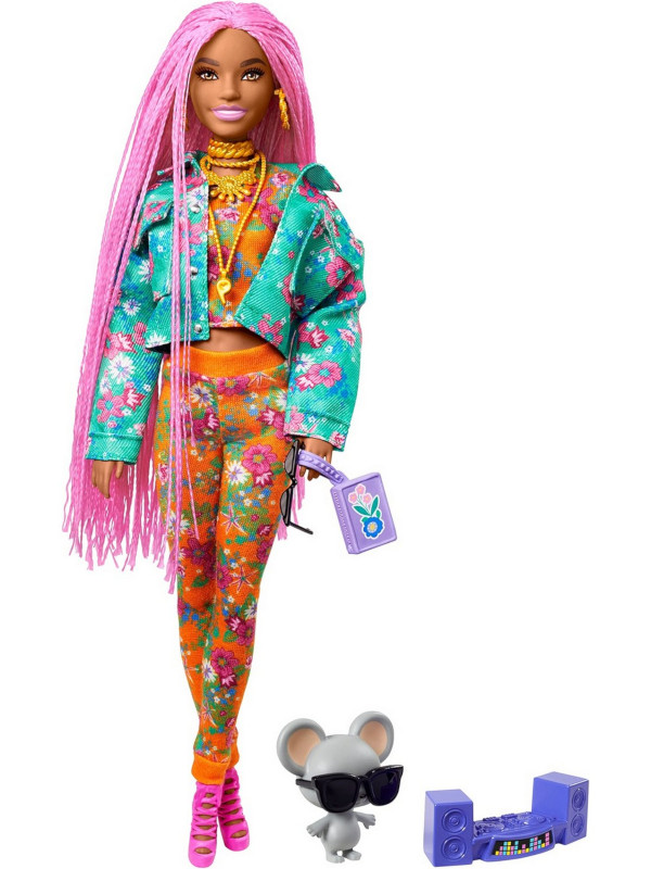

Кукла Mattel Barbie Экстра с розовыми косичками GXF09, Экстра с розовыми косичками