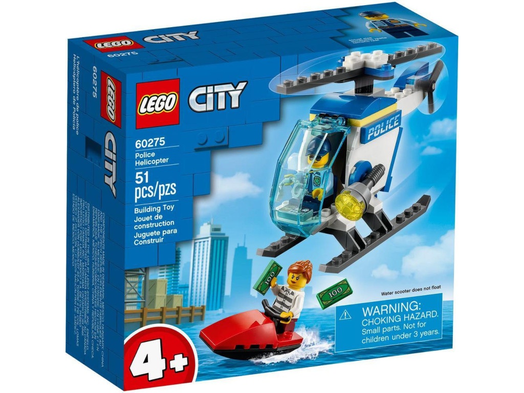 Конструктор Lego City Полицейский вертолёт 51 дет. 60275 lego city 60246 конструктор лего город полицейский участок