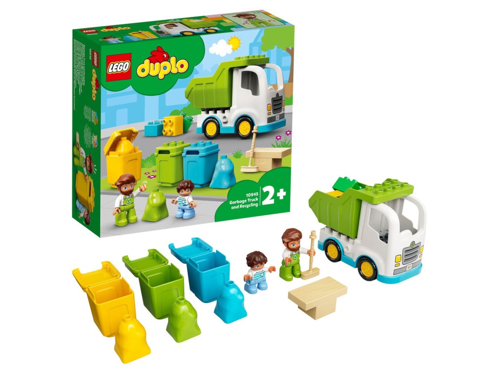 

Конструктор Lego Duplo Мусоровоз и контейнеры для раздельного сбора мусора 19 дет. 10945, 10945