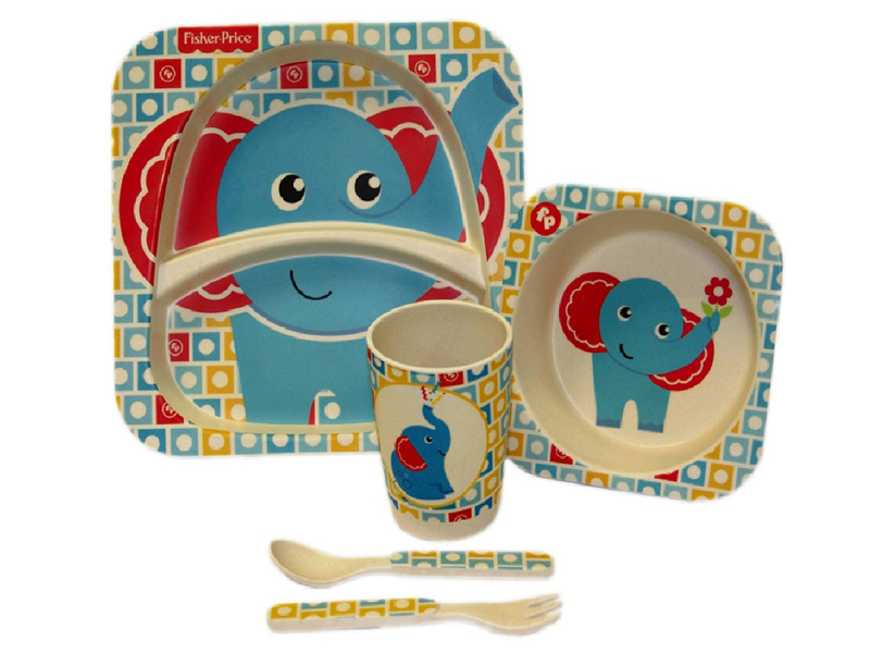 Набор посуды из бамбука Mattel Fisher-Price Слонёнок 400114