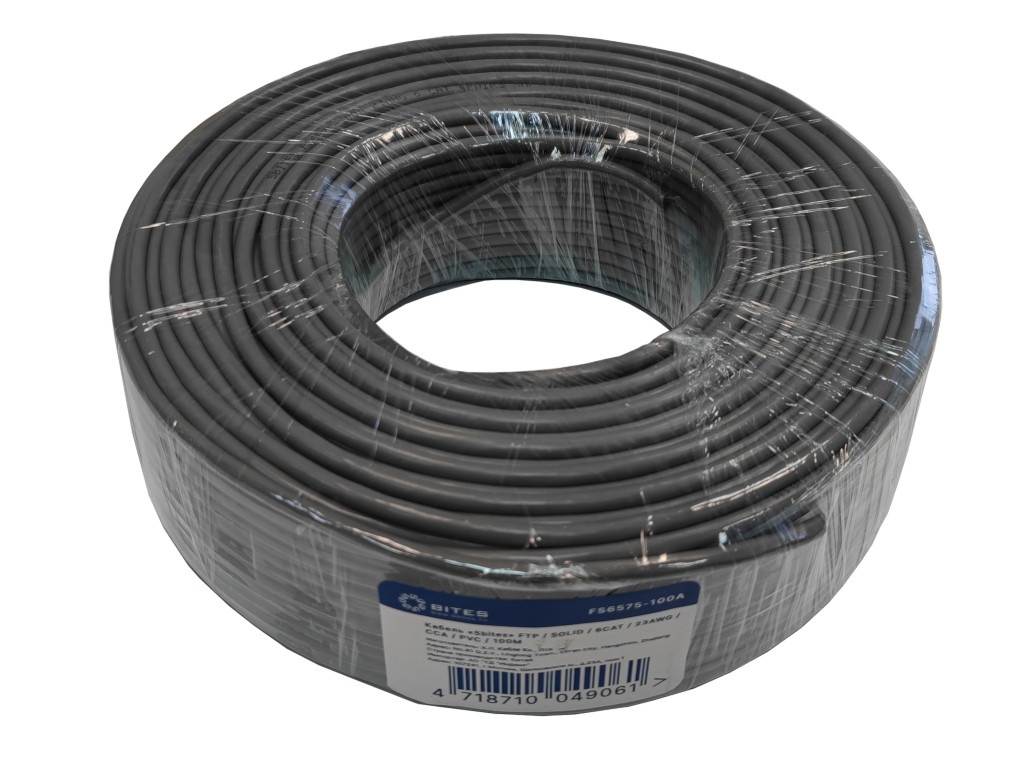 

Сетевой кабель 5bites FTP Solid cat.6 23AWG CCA PVC 100m FS6575-100A, FS6575-100A