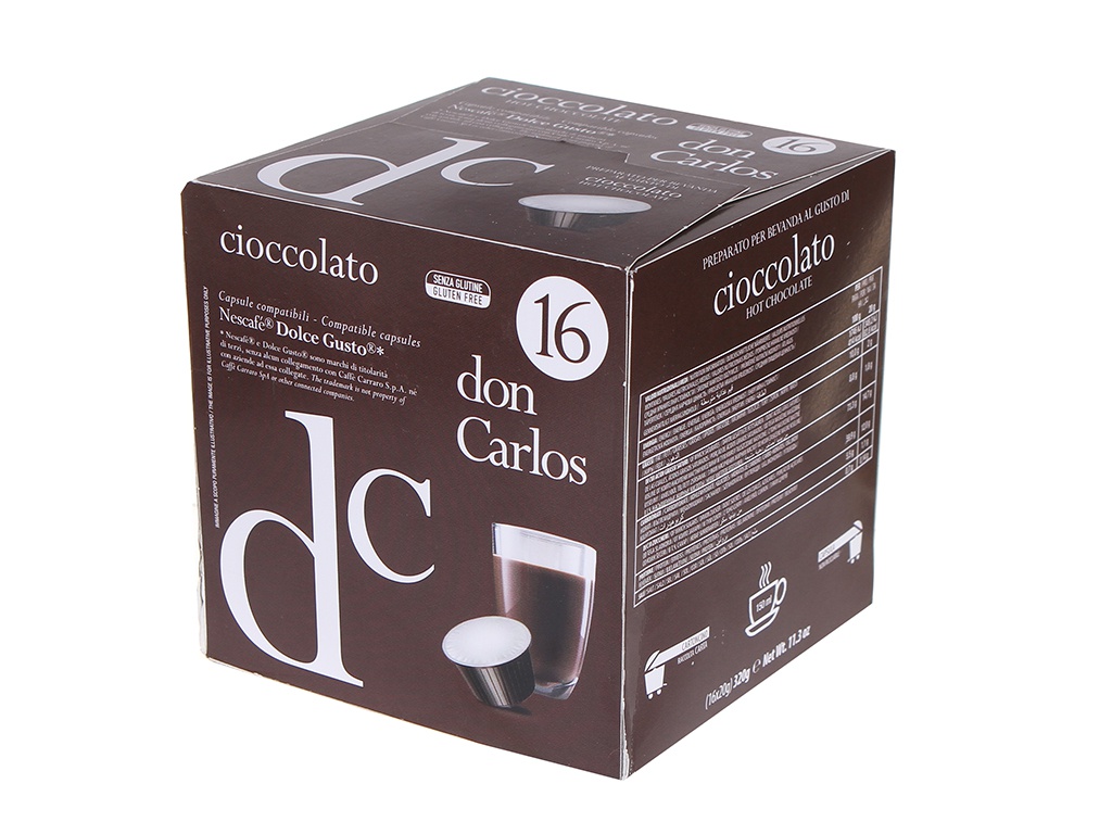 Капсулы для кофемашин Don Carlos Cioccolato 16шт стандарта Dolce Gusto капсулы для кофемашин don carlos espresso bar 16шт стандарта dolce gusto