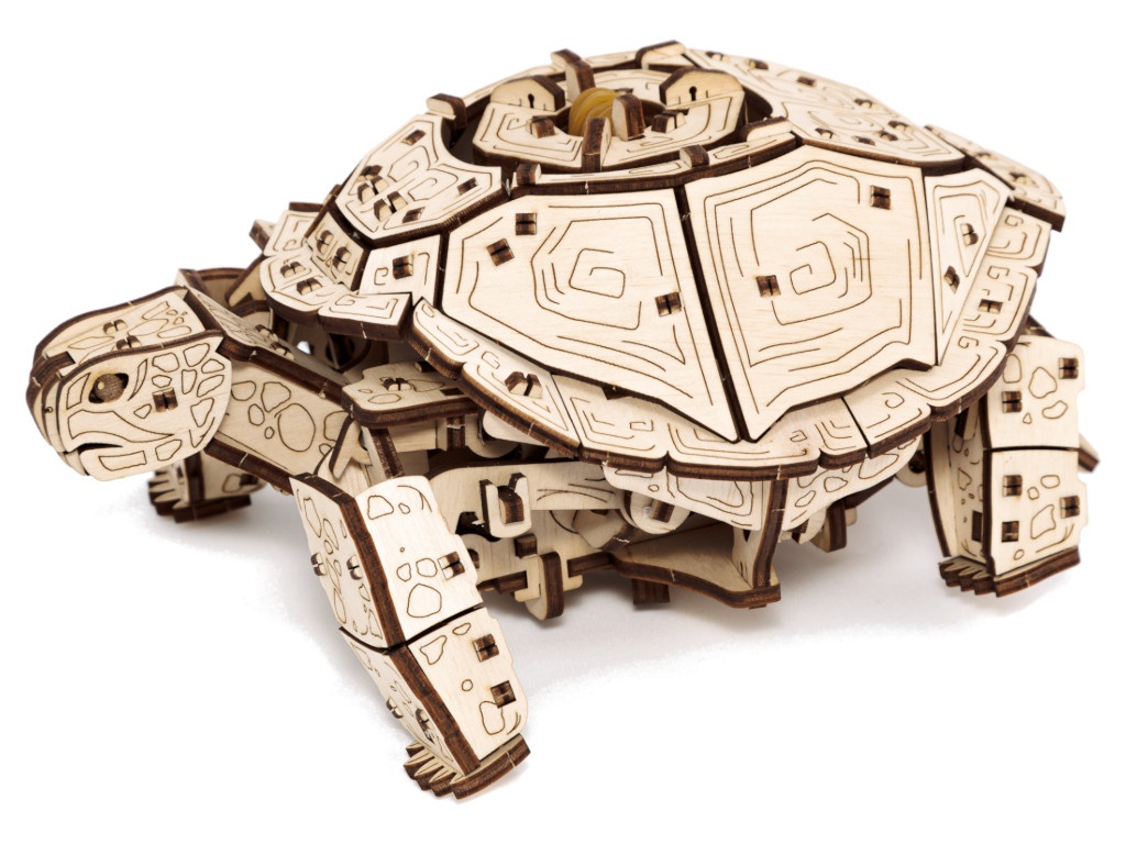 фото Сборная модель eco wood art механическая черепаха ewa
