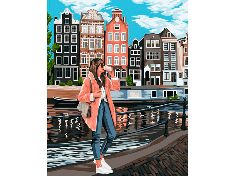 Картина по номерам Школа талантов Девушка в Амстердаме 40x50cm 7153374