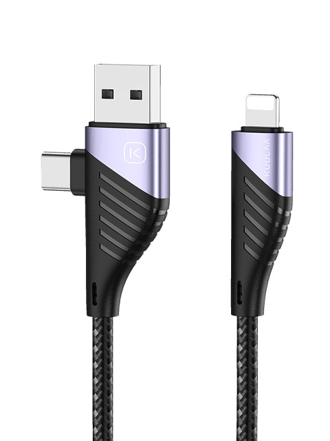 фото Аксессуар kuulaa lightning - usb + type-c 1.2m kl-x48