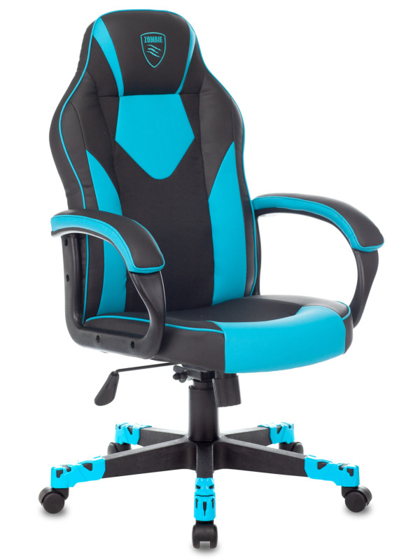 Компьютерное кресло Zombie Game 17 Black-Blue компьютерное кресло zombie runner blue 1399084