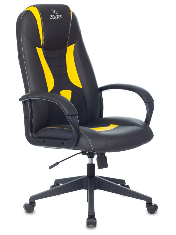 Компьютерное кресло Zombie 8 Black-Yellow компьютерное кресло zombie runner yellow 1456781