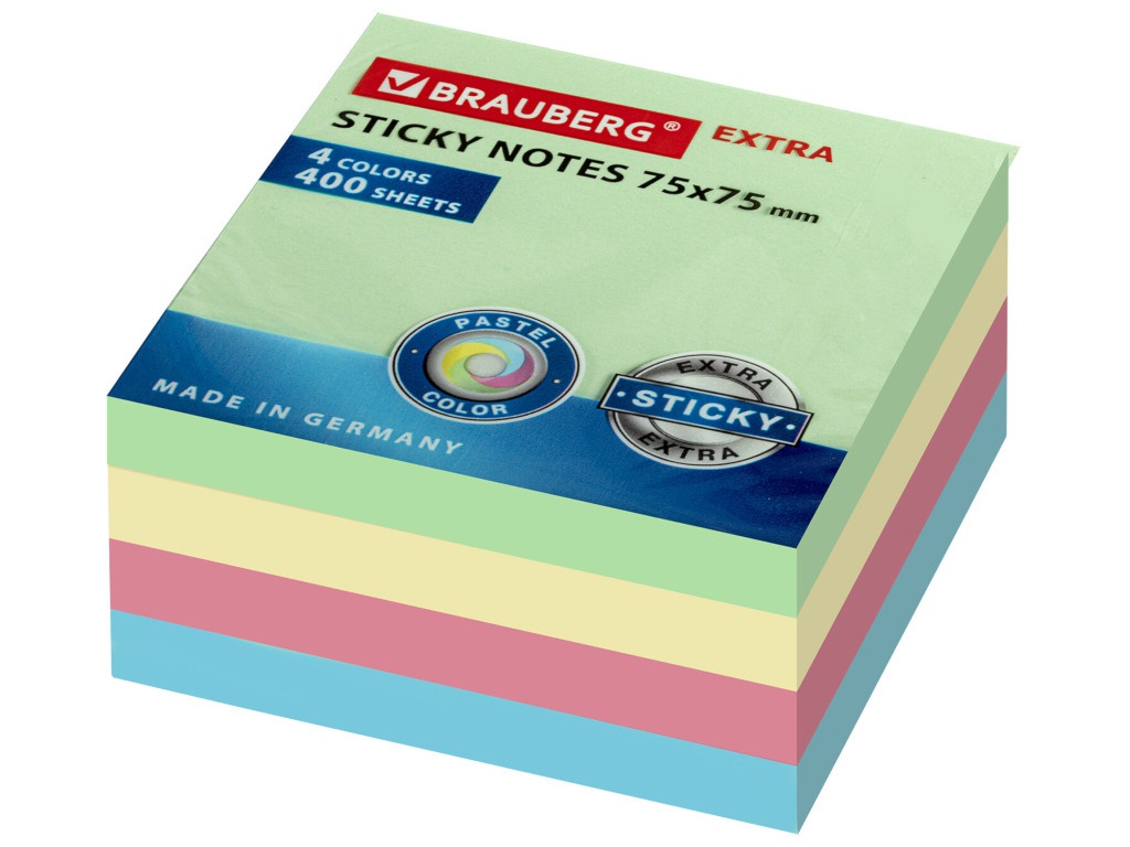

Стикеры Brauberg Extra Sticky 75х75mm 400 листов 112440, 112440