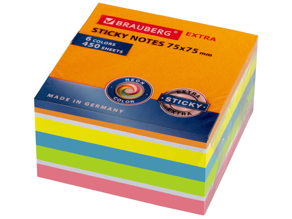 

Стикеры Brauberg Extra Sticky 75х75mm 450 листов 112425, 112425