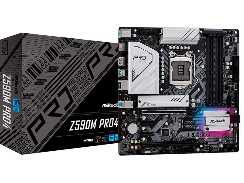 фото Материнская плата asrock z590m pro4