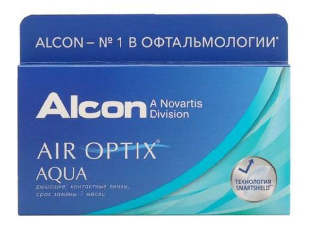 фото Контактные линзы alcon air optix aqua (3 линзы / 8.6 / -1)