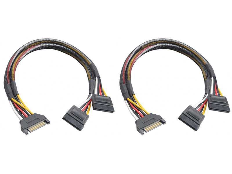 фото Аксессуар кабель-разветвитель akasa sata male to 2 x sata power connectors 30cm 2psc ak-cbpw05-kt02