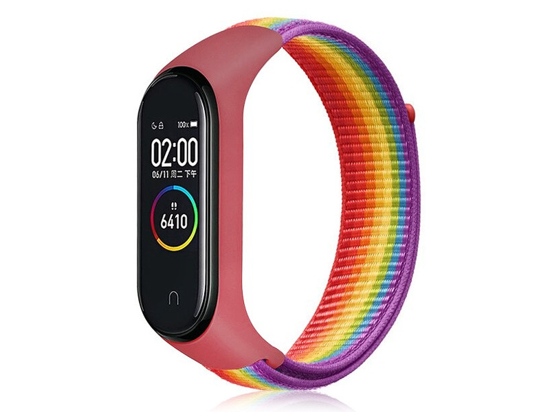 

Aксессуар Ремешок DF для Xiaomi Mi Band 3 / 4 / 5 / 6 / Smart Band 6 Nylon Dark Rainbow xiNylonband-01, Xiaomi Mi Band 3 / 4 / 5 / 6 / Smart Band 6