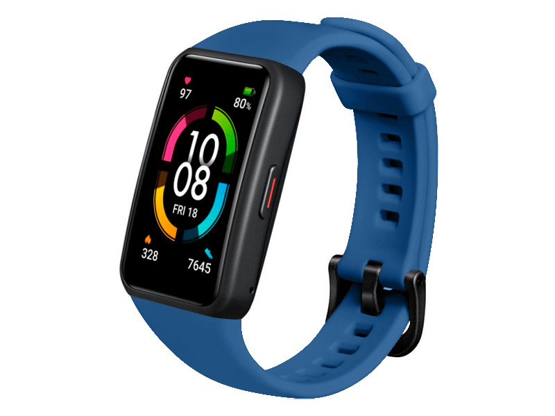 

Aксессуар Ремешок DF для Honor Band 6 Silicone Blue hwClassicband-04, Honor Band 6