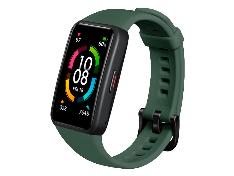 

Aксессуар Ремешок DF для Honor Band 6 Silicone Green hwClassicband-04, Honor Band 6