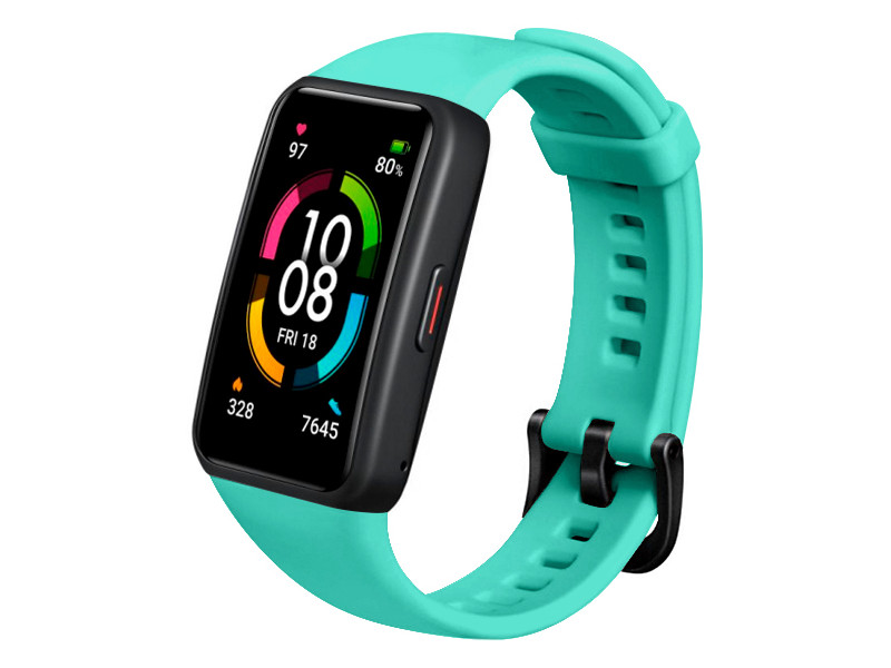 

Aксессуар Ремешок DF для Honor Band 6 Silicone Turquoise hwClassicband-04, Honor Band 6